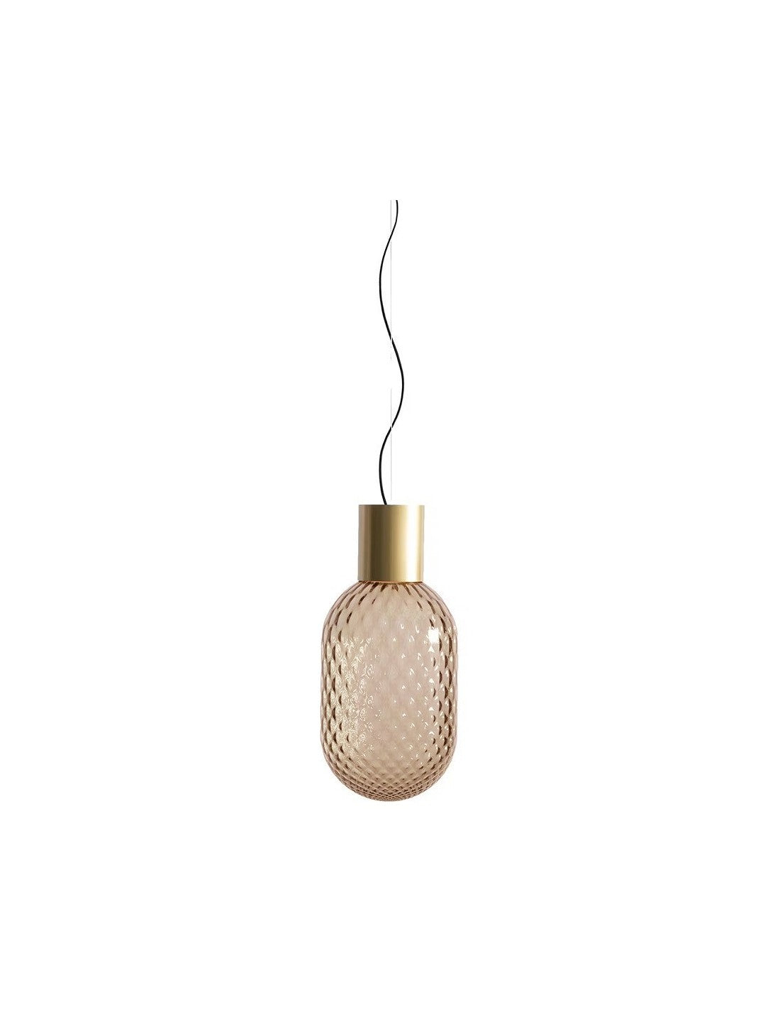 Lámpara GERA COH43, colgante, aluminio, dorada, cristal