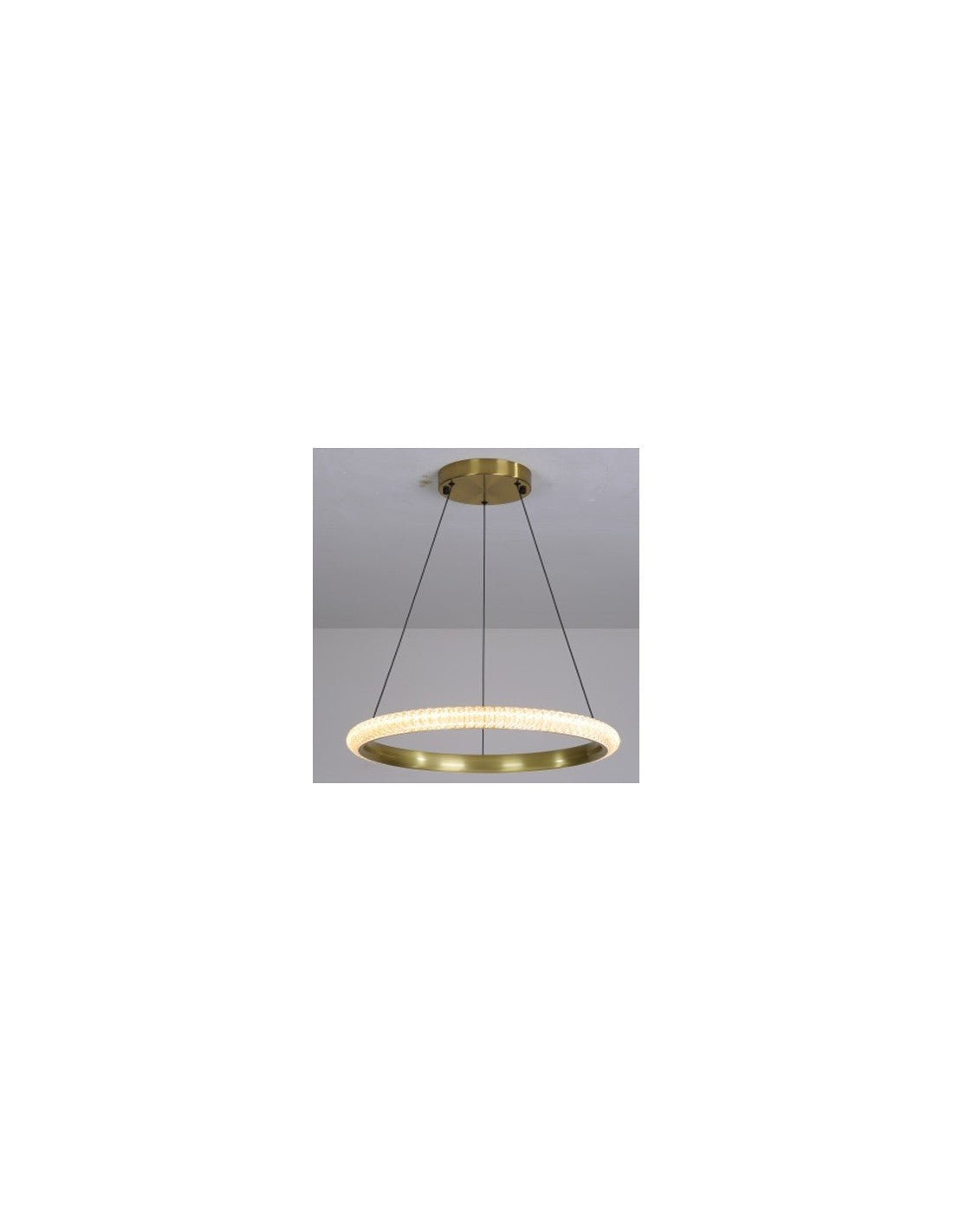 Lámpara BERKA 40, colgante, aluminio, dorada, acrílico, led