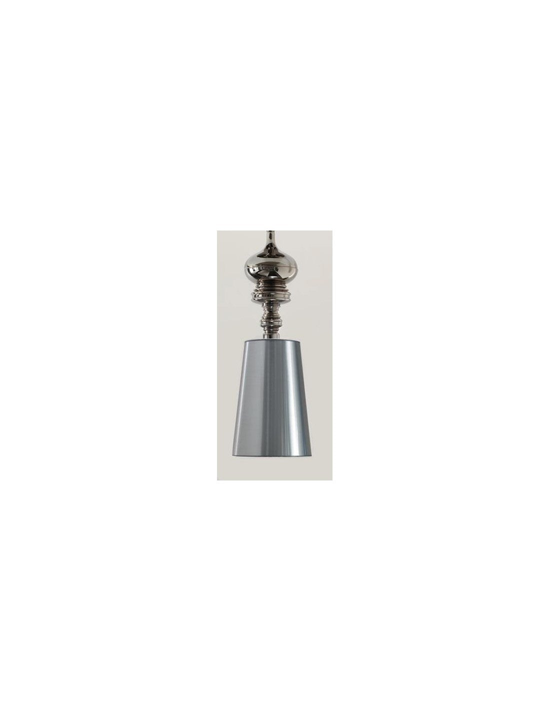 Lámpara LOUVRE, colgante, cromada, pantalla plata
