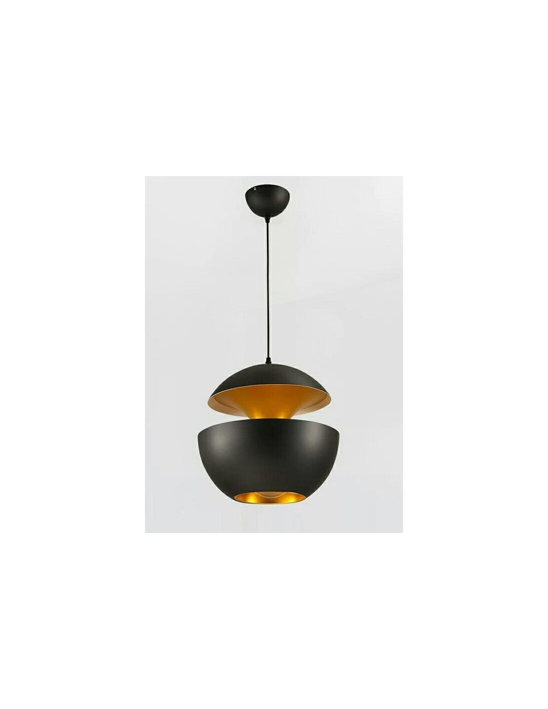Lámpara URSULA, colgante, metal, negro-dorado