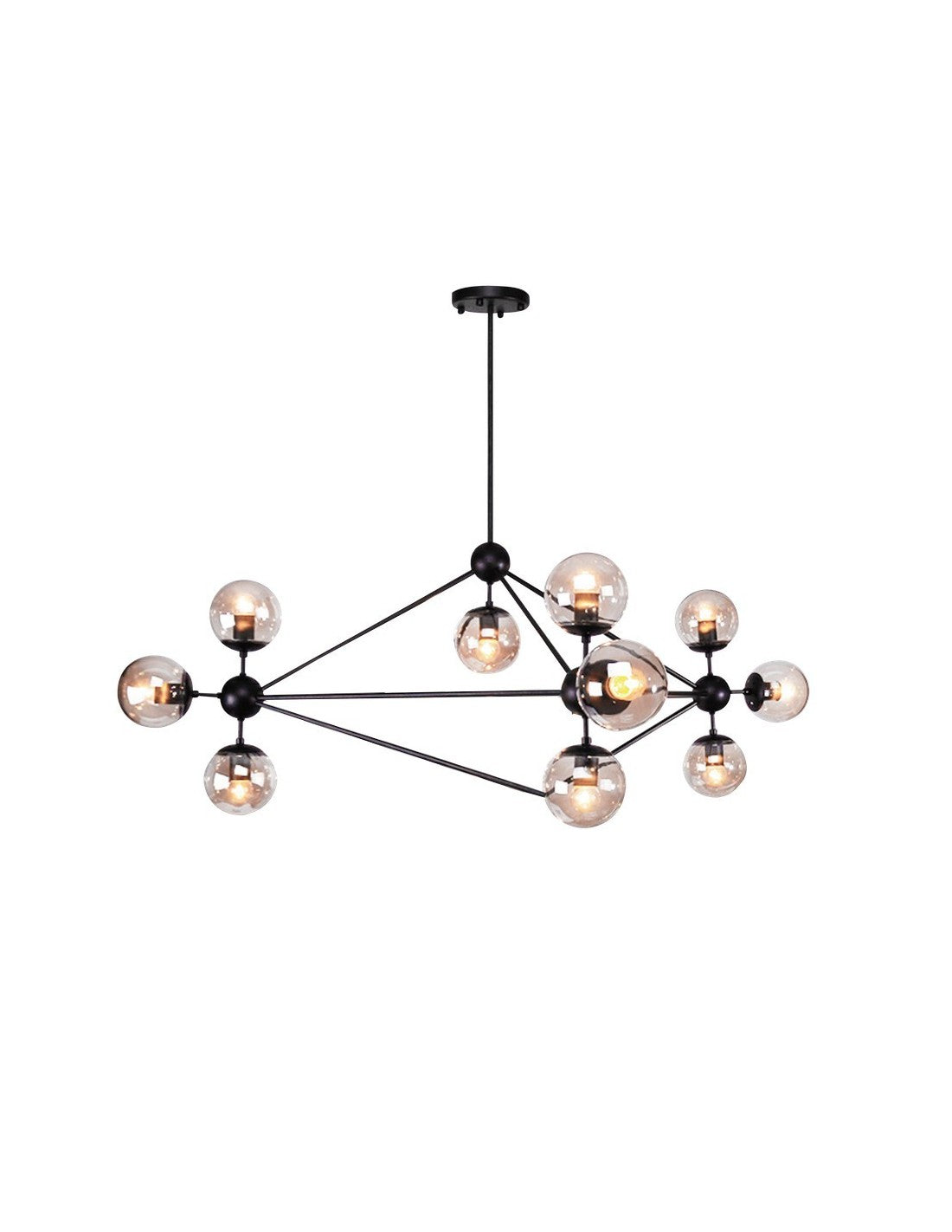 Lámpara MENCIA, colgante, metal negro, 10 luces