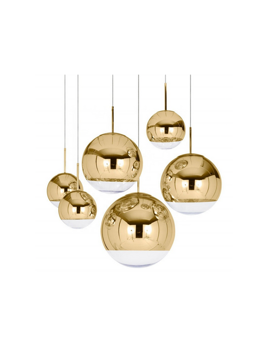 Lámpara KARIM, colgante, cristal, dorado - transparente, 30 cms de diámetro