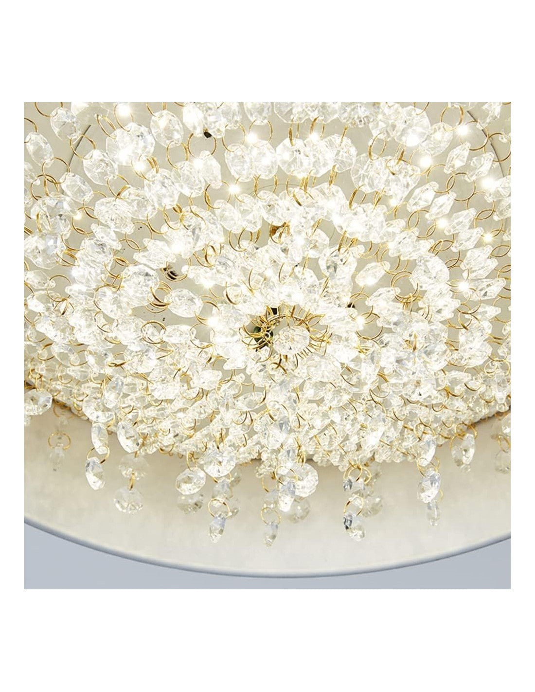 Lámpara JENA BL, colgante, metal, blanca, cristal, led