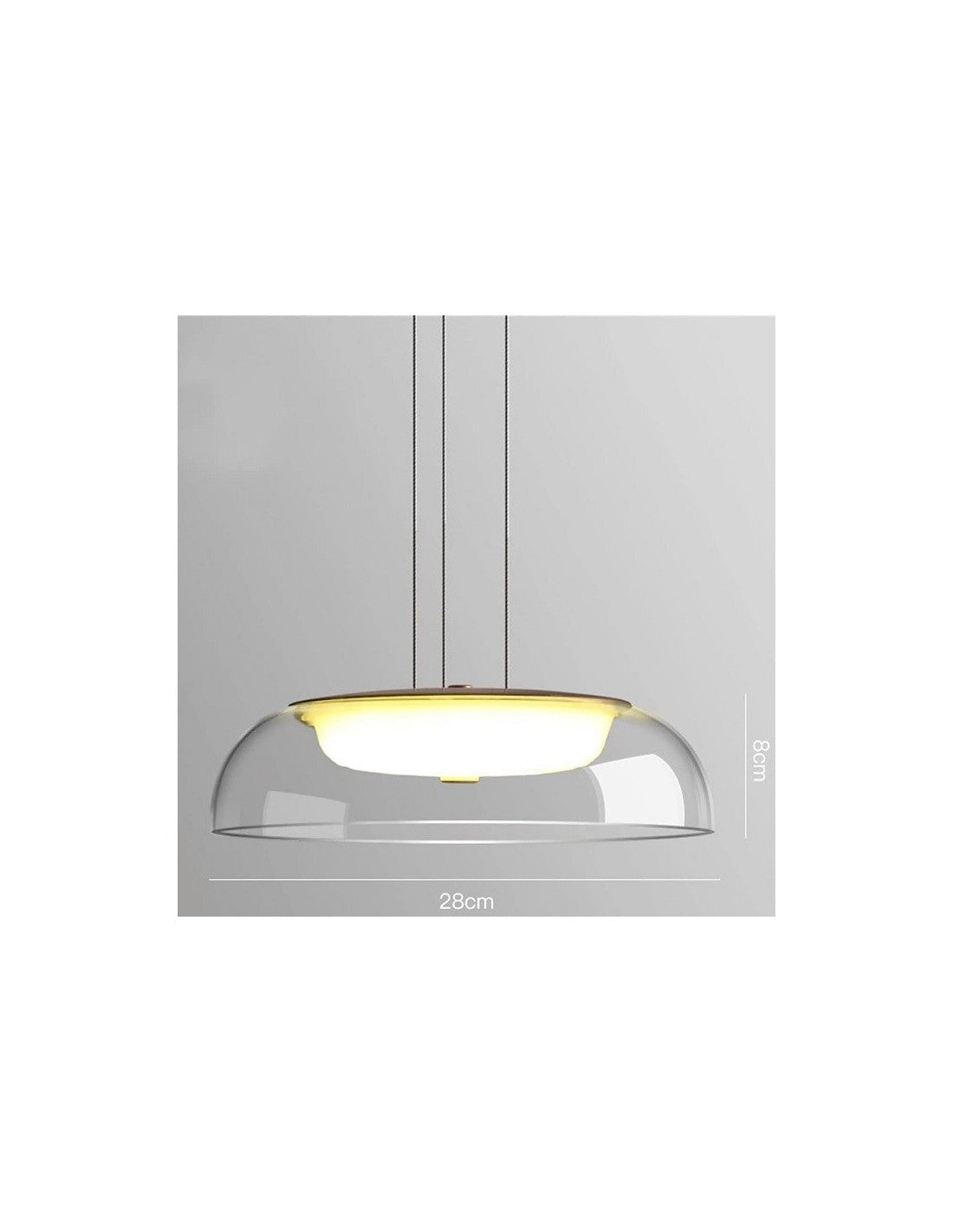 Lámpara WITTEN H80, colgante, metal, cristal, led