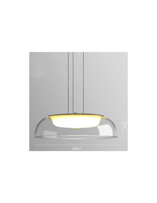 Lámpara WITTEN H80, colgante, metal, cristal, led