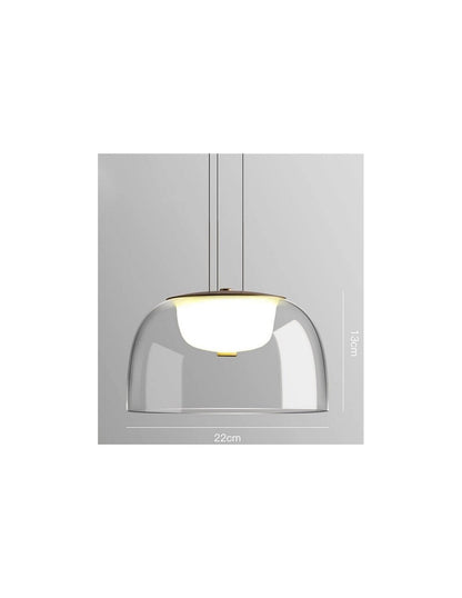 Lámpara WITTEN H130, colgante, metal, cristal, led