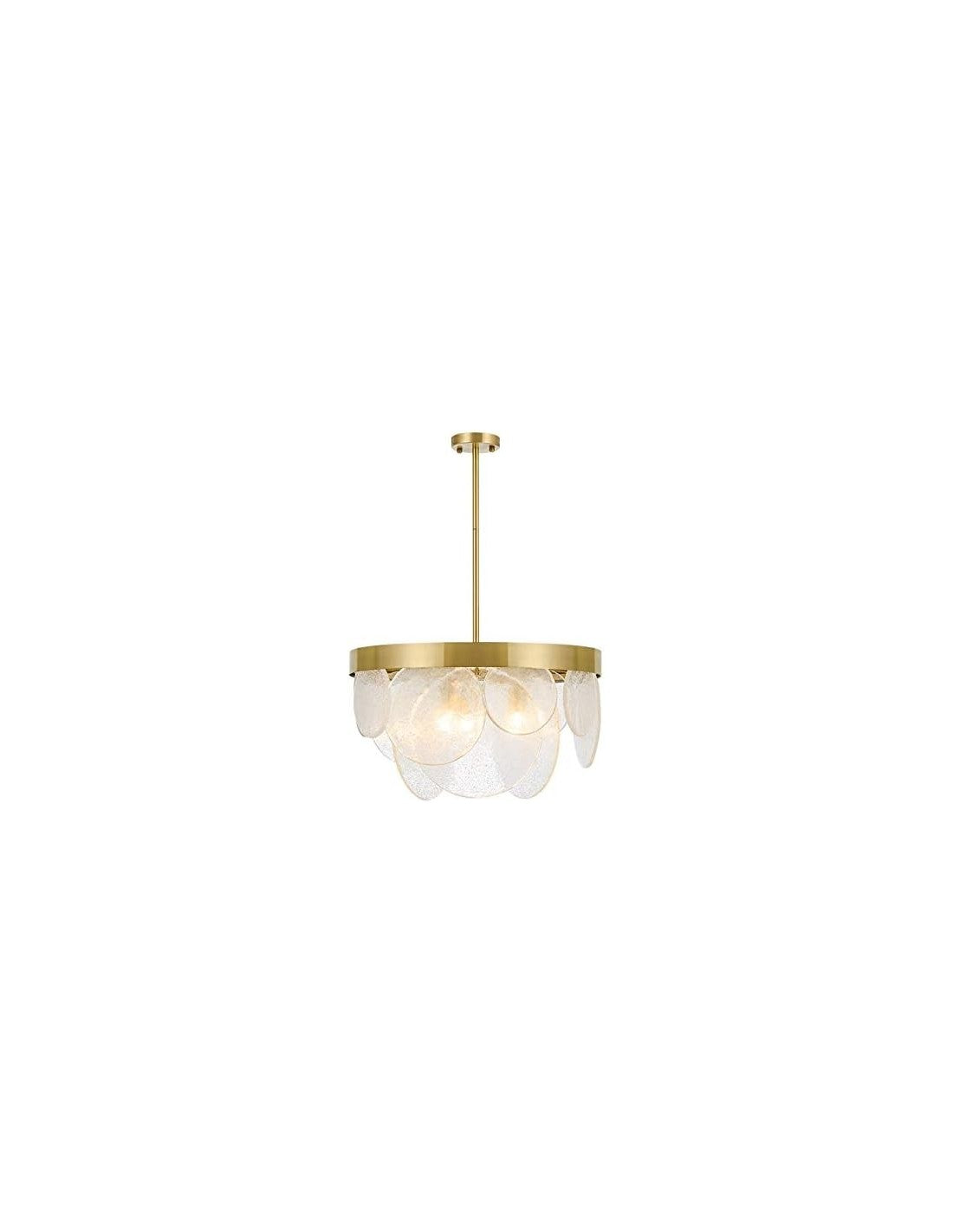 Lámpara NOHRA, colgante, metal dorada, cristal