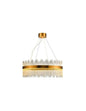Lámpara MILDA, colgante, metal dorada, cristal, led