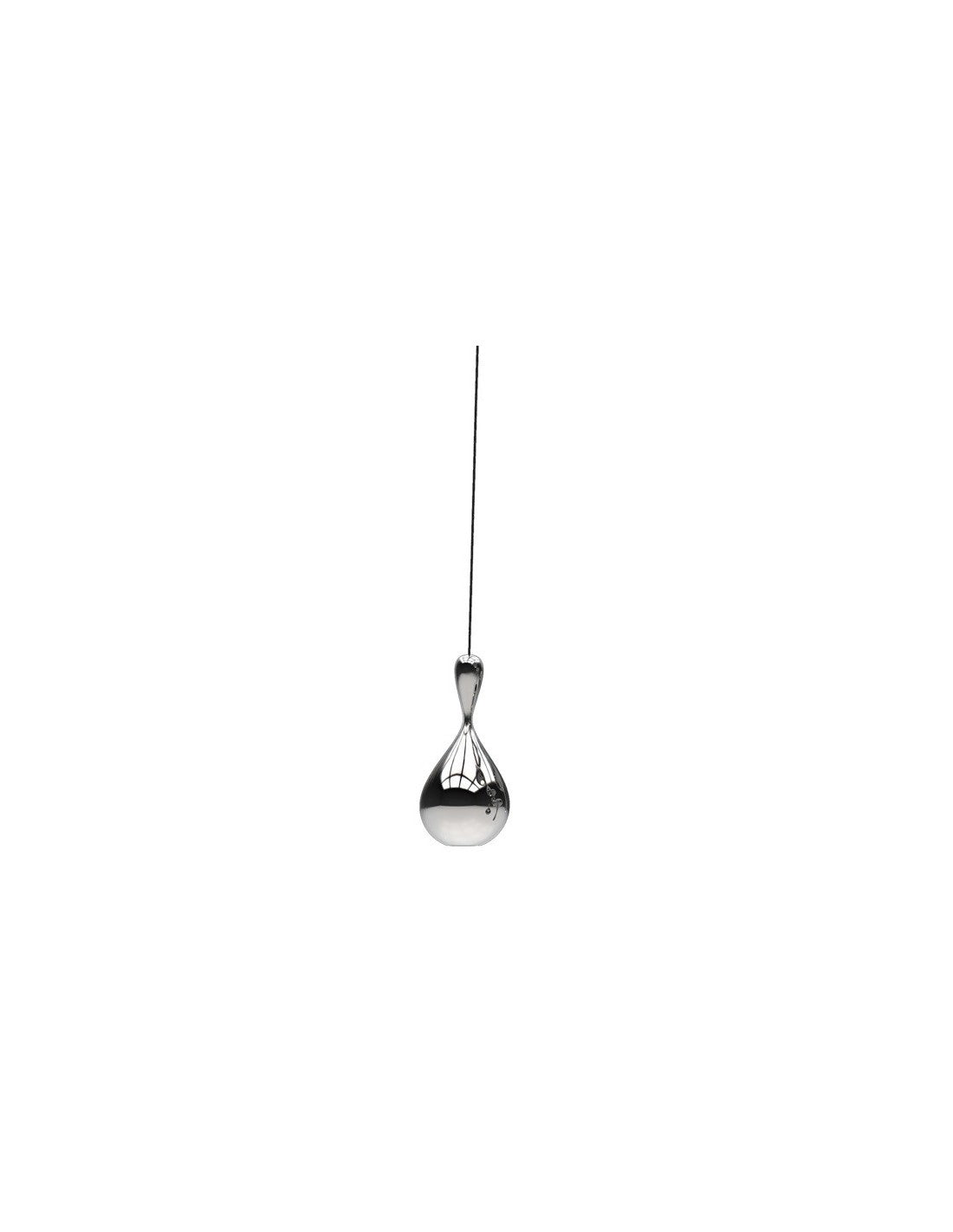 Lámpara HERDA H325, colgante, metal, cristal plateado