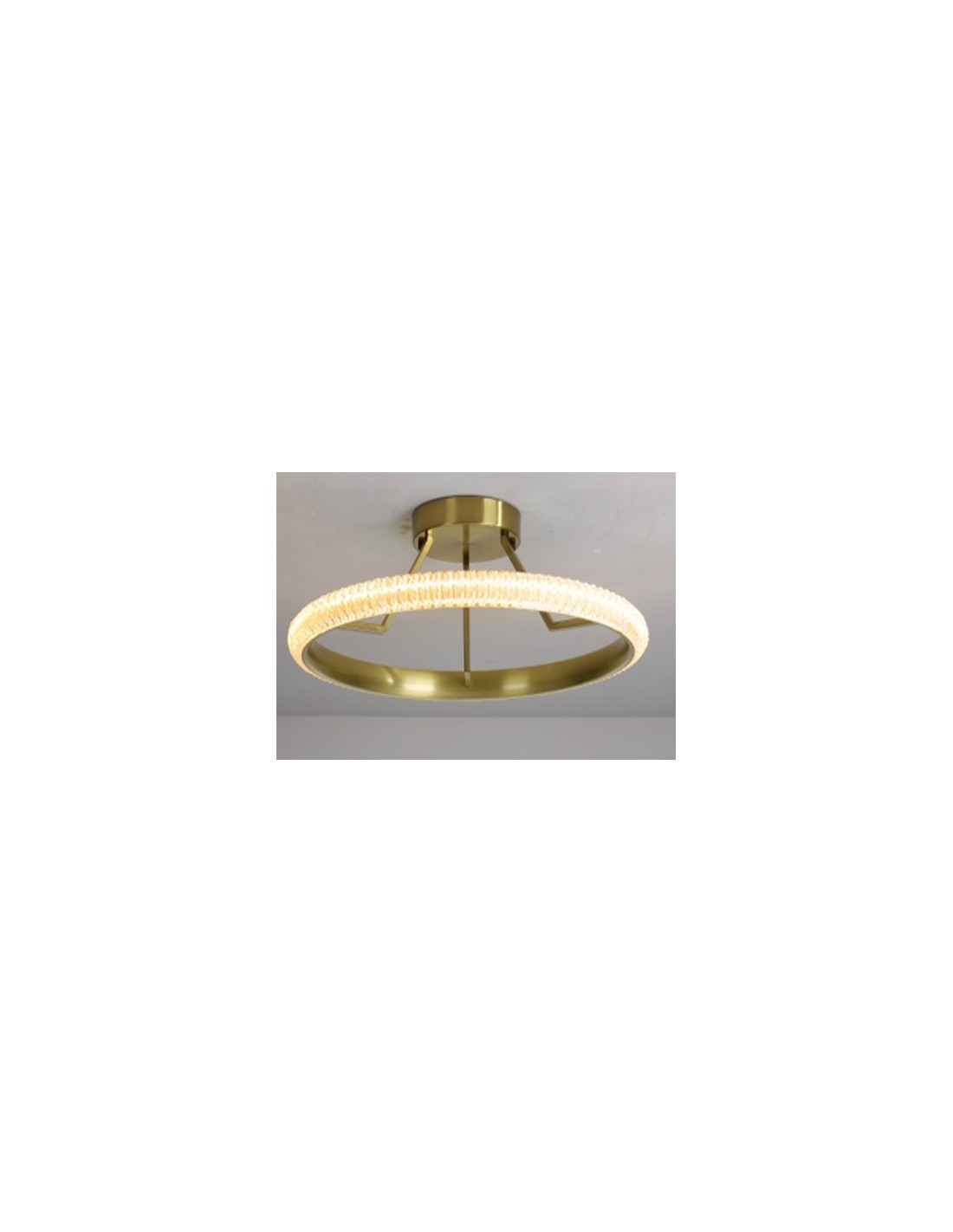 Lámpara BERKA TRE60, de techo, aluminio, dorada, acrílico, led