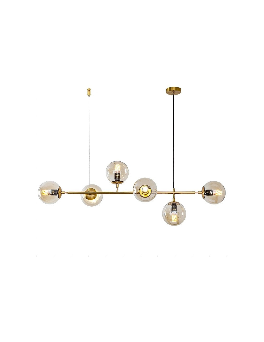 Lámpara ALHENA, colgante, metal, cristal, 6 luces