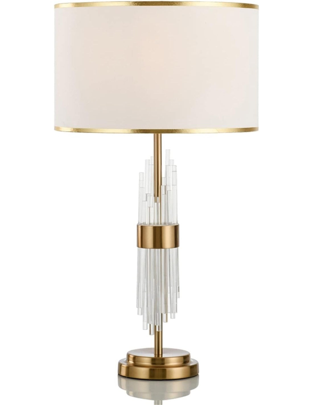 Lámpara ESLOHE, sobremesa, metal, cristal, pantalla blanca