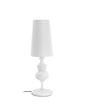 Lámpara LOUVRE, sobremesa, blanca, pantalla blanca