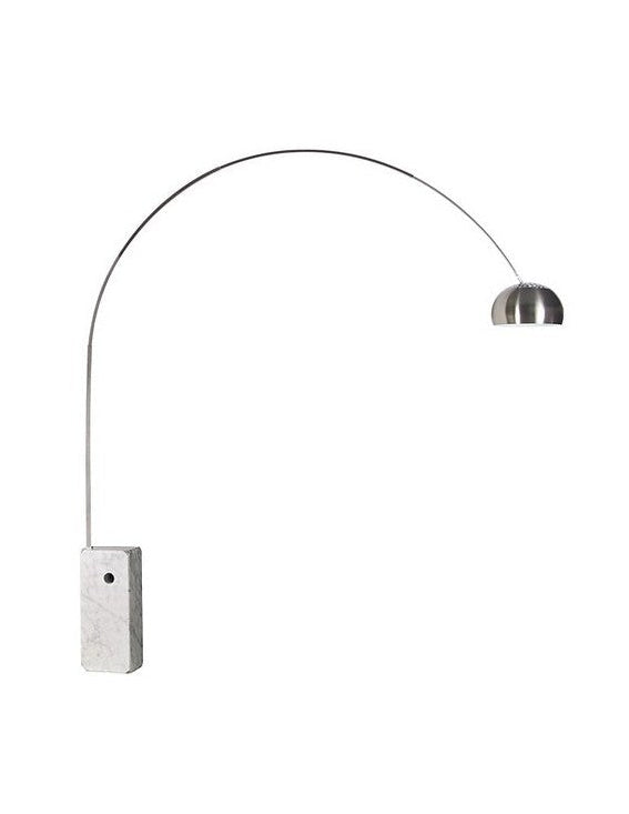 Lámpara NEW ARC BIG, pie salón, base de mármol blanco