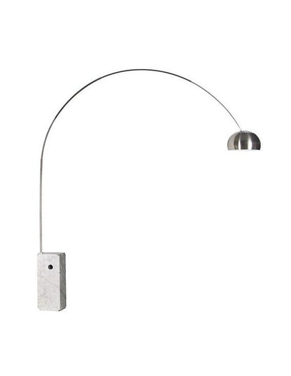 Lámpara NEW ARC BIG, pie salón, base de mármol blanco