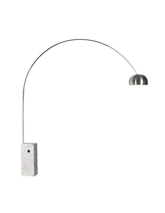 Lámpara NEW ARC BIG, pie salón, base de mármol blanco
