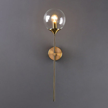 Aplique VARNA, metal dorado, tulipa transparente
