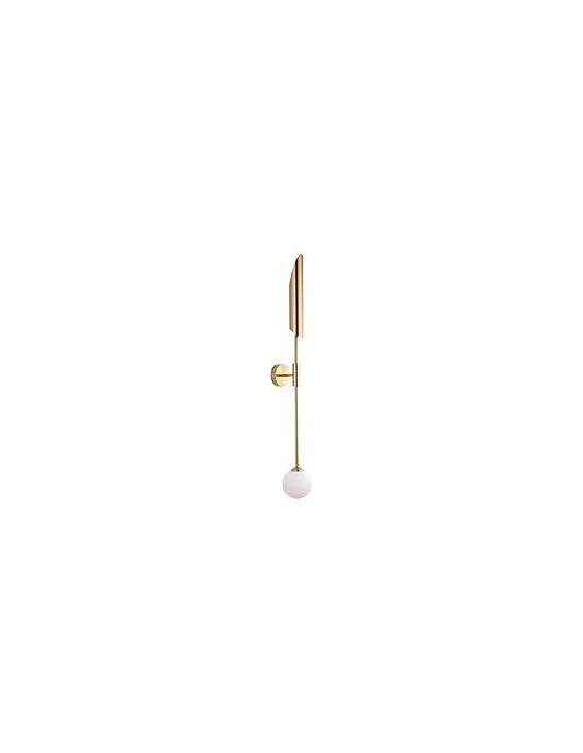 Aplique MATSA, metal cobrizo, tulipa blanca