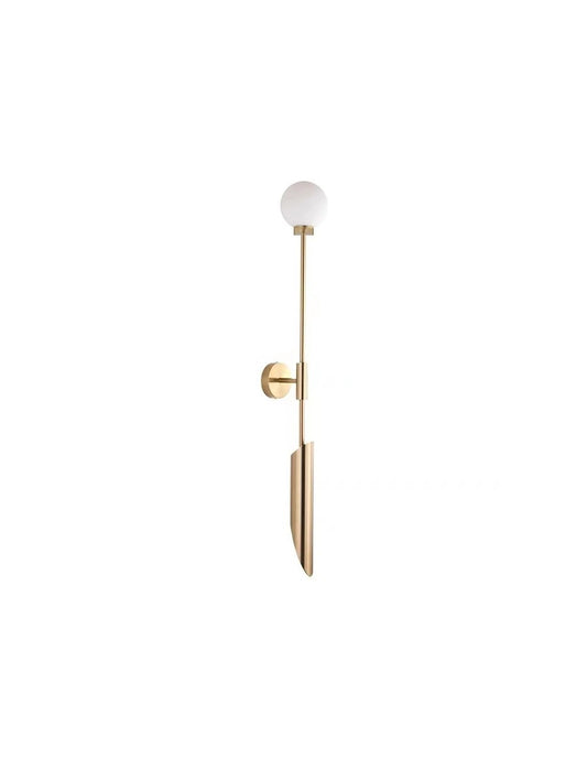 Aplique MATSA, metal cobrizo, tulipa blanca