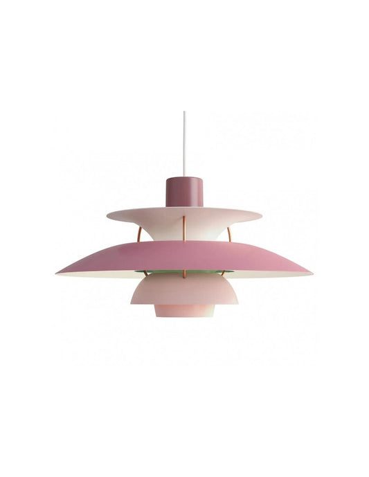 Lámpara DANISH, colgante, aluminio, rosa y verde, 40 cms de diámetro