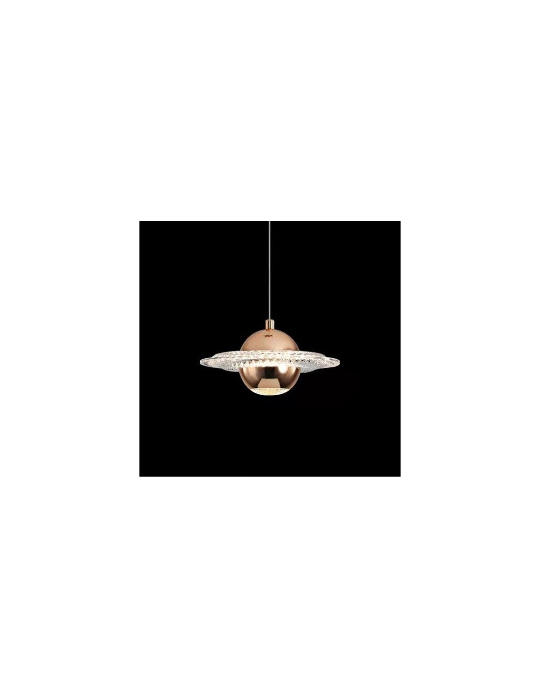 Lámpara NEVIGES, colgante, metal dorada, acrílico, led