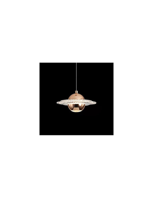 Lámpara NEVIGES, colgante, metal dorada, acrílico, led
