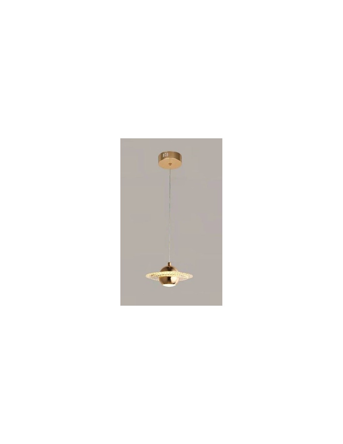 Lámpara NEVIGES, colgante, metal dorada, acrílico, led