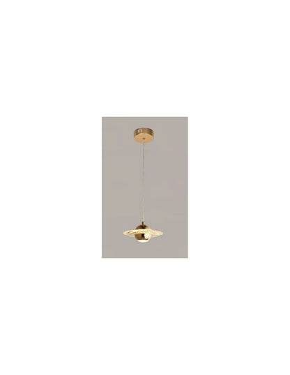 Lámpara NEVIGES, colgante, metal dorada, acrílico, led