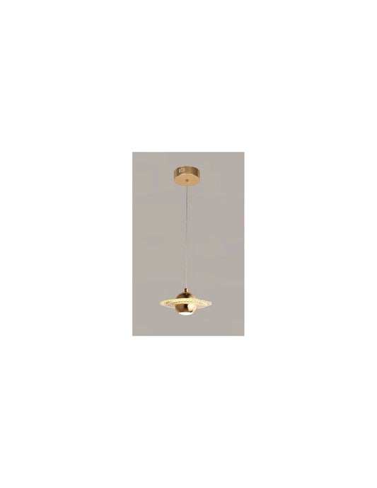 Lámpara NEVIGES, colgante, metal dorada, acrílico, led
