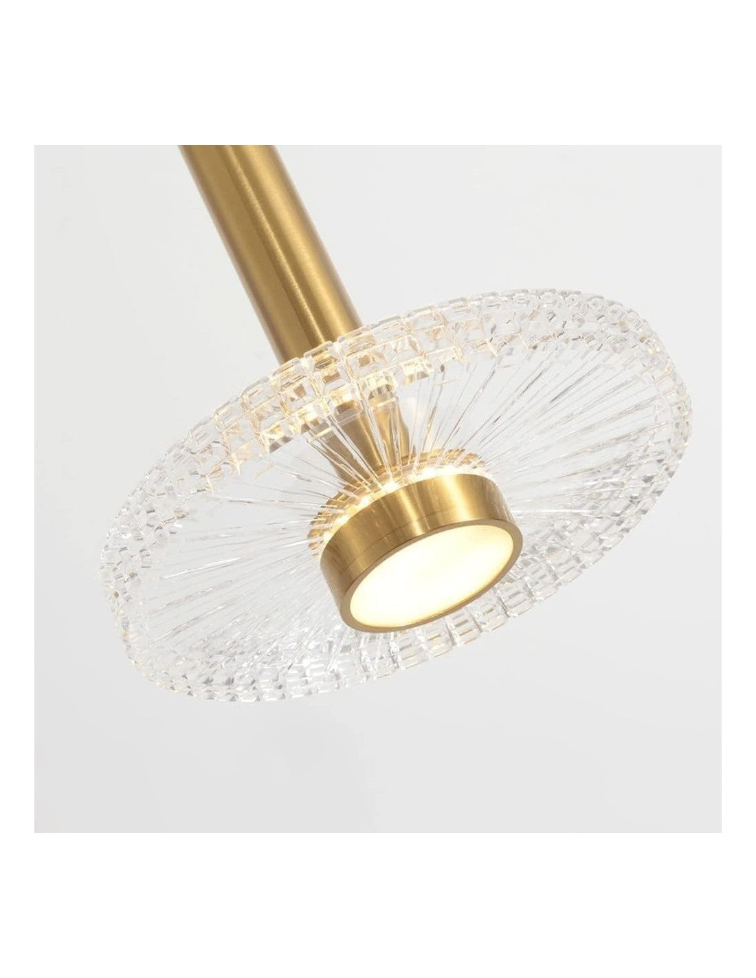 Lámpara LIPS, colgante, metal dorada, acrílico, led