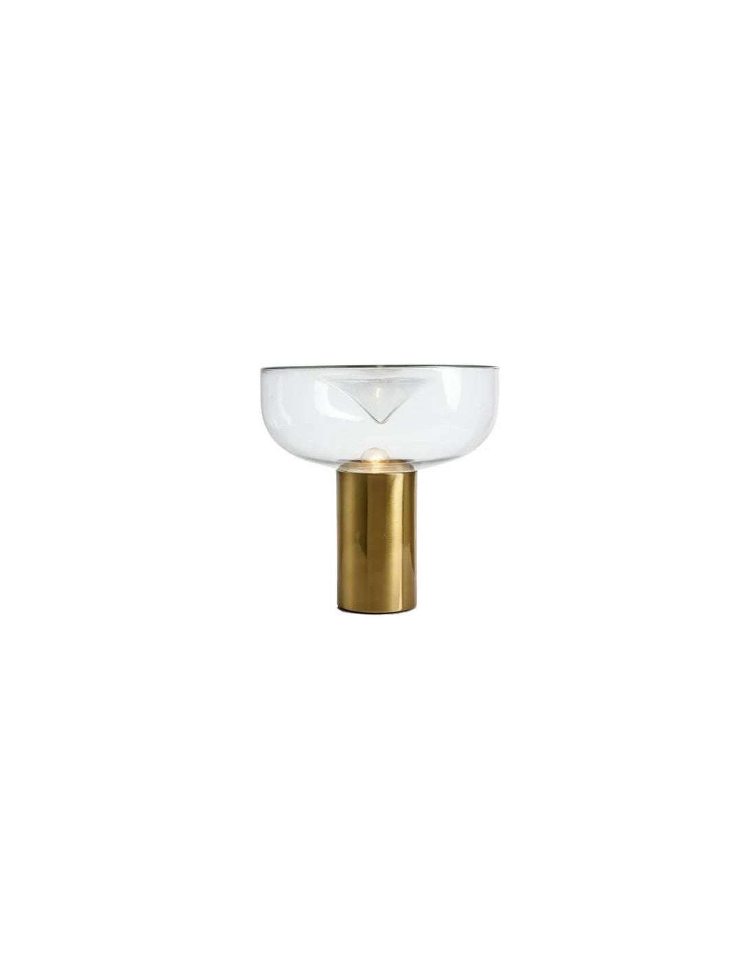 Lámpara HEROLD, sobremesa, metal dorado, tulipa de cristal