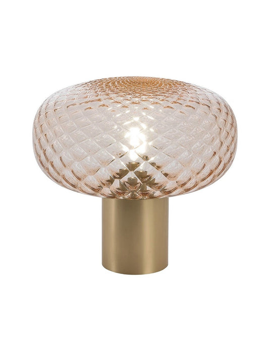 Lámpara GERA SOH28, sobremesa, aluminio, dorada, cristal