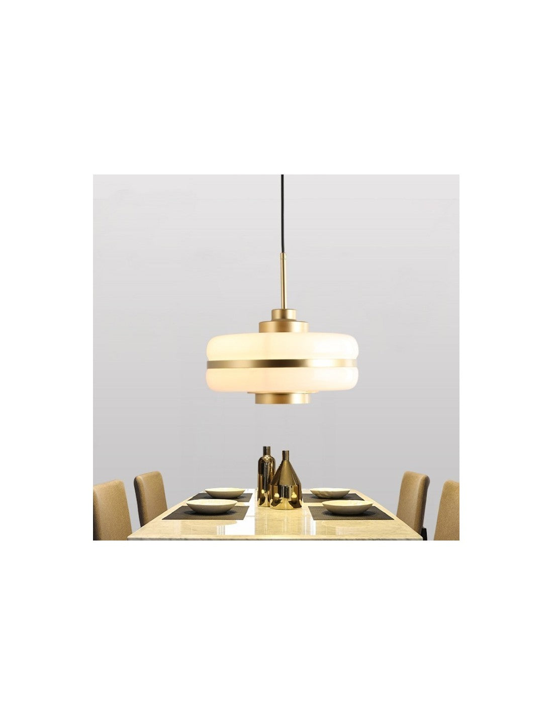 Lámpara LYRA, colgante, metal, cristal blanco