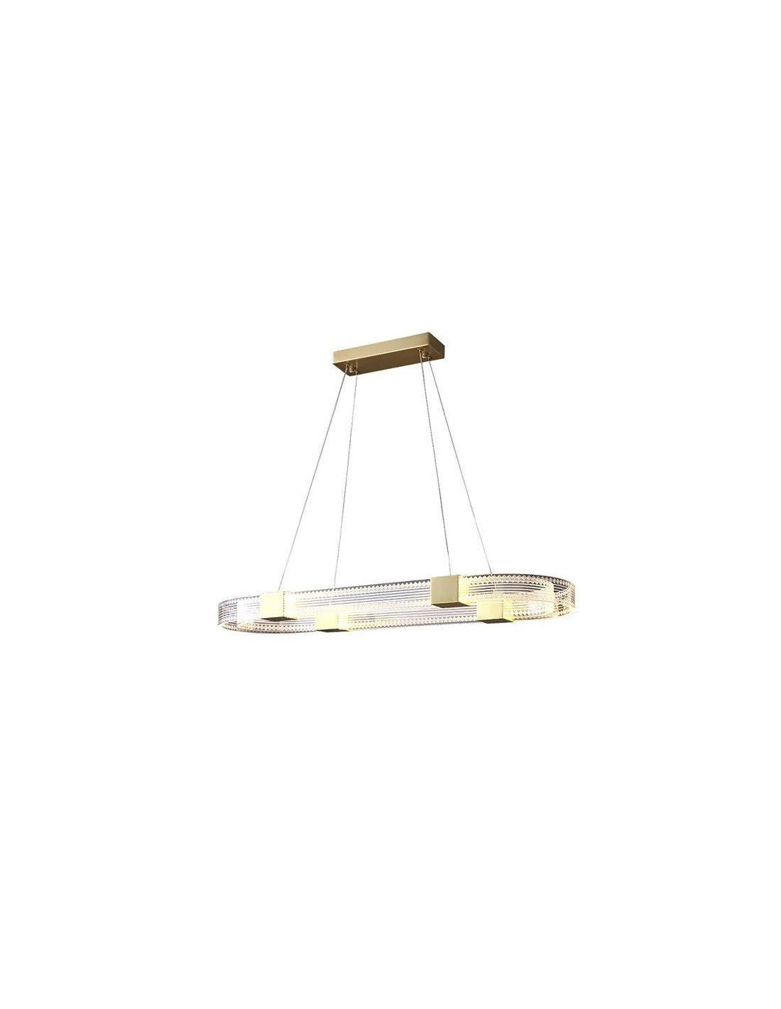 Lámpara TISSA, colgante, metal, dorada, acrílica, led