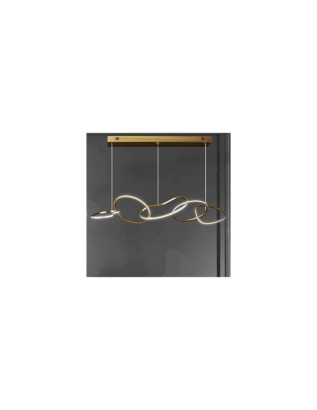 Lámpara WOLFIS, colgante, metal dorada, led
