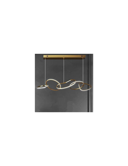 Lámpara WOLFIS, colgante, metal dorada, led