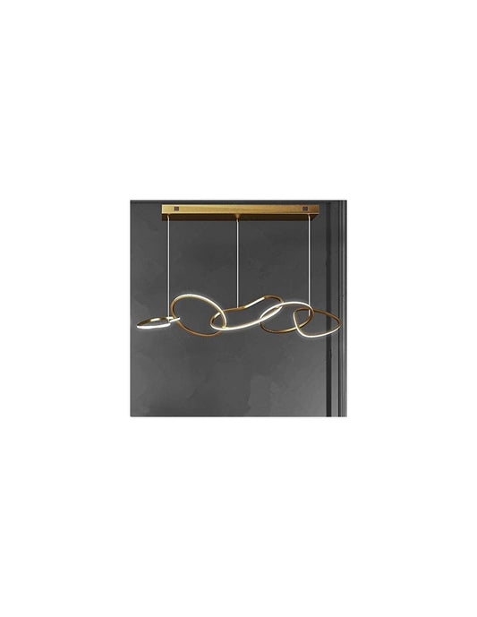 Lámpara WOLFIS, colgante, metal dorada, led