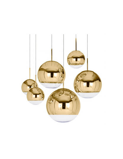 Lámpara KARIM, colgante, cristal, dorado - transparente, 25 cms de diámetro